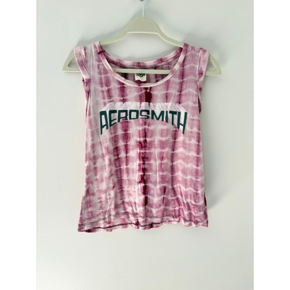 Letluv Aerosmith Graphic Muscle Tank Purple Tie Dye Sleeveless Top Small